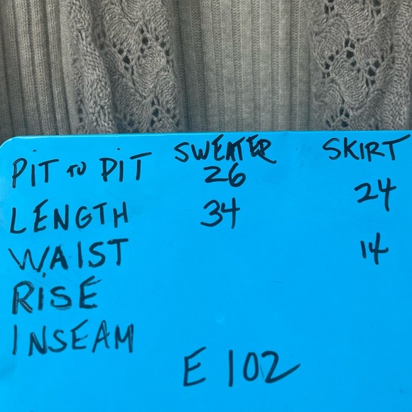 Le Bambole 2 Piece Cardigan Sweater Skirt Knit Womens 10 12 Large Medium Tan - Picture 10 of 12